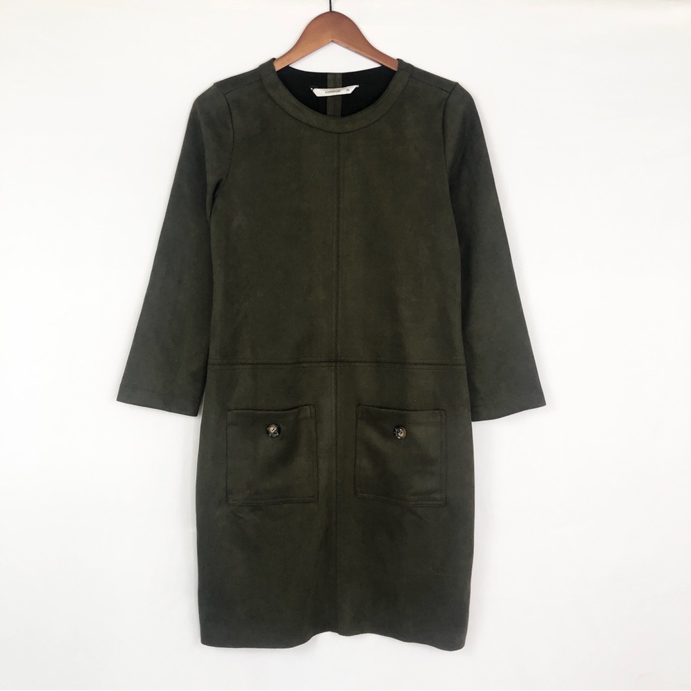 NEW Summum Bonded Suedine Mini Dress‎ Ivy Green Size EUR 34/US 4